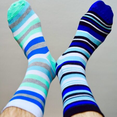 Mismatched striped socks
